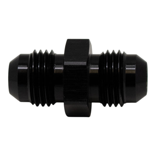 DeatschWerks 6AN Male Flare to 6AN Male Flare Coupler - Anodized Matte Black - awdtuningtx