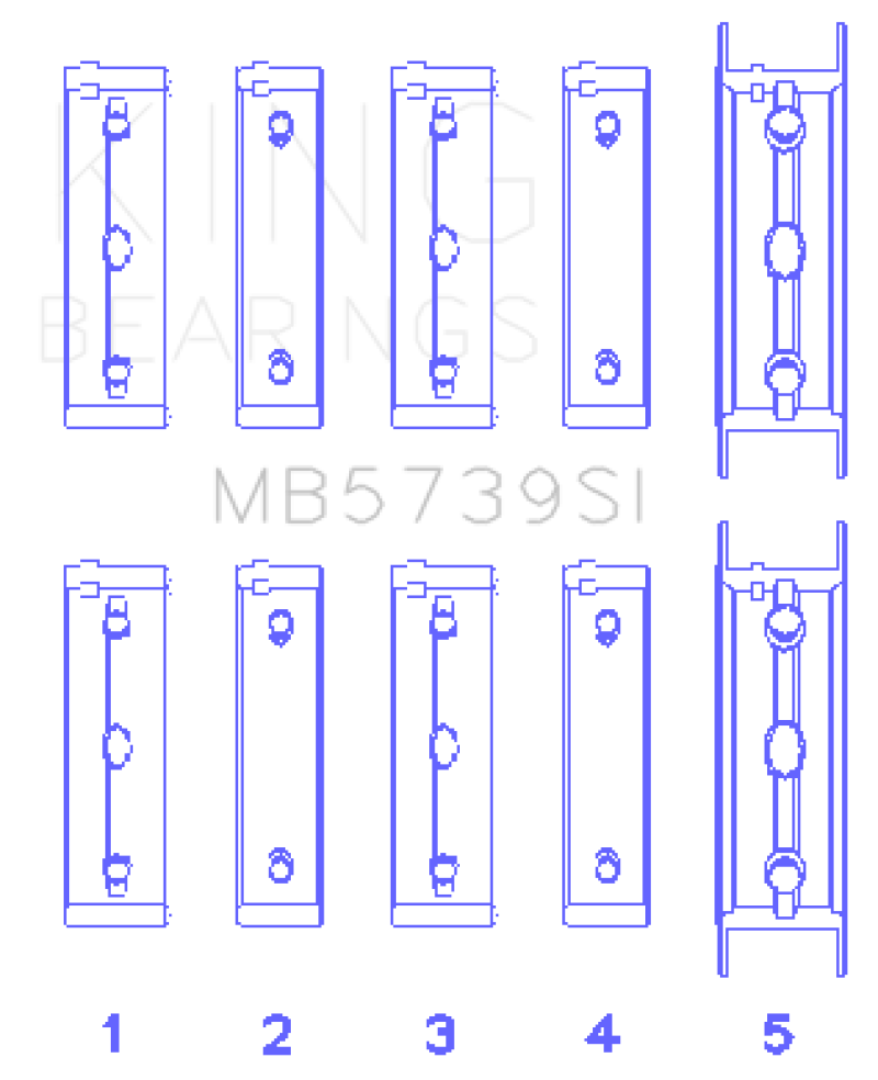 King Subaru EJ20/EJ22/EJ25 .002 Oversized Bi-Metal Silicon Aluminum Main Bearing Set - awdtuningtx