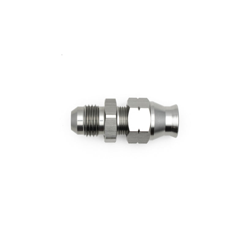 DeatschWerks 6AN Male Flare to 5/16in Hardline Compression Adapter - Anodized Matte Black - awdtuningtx