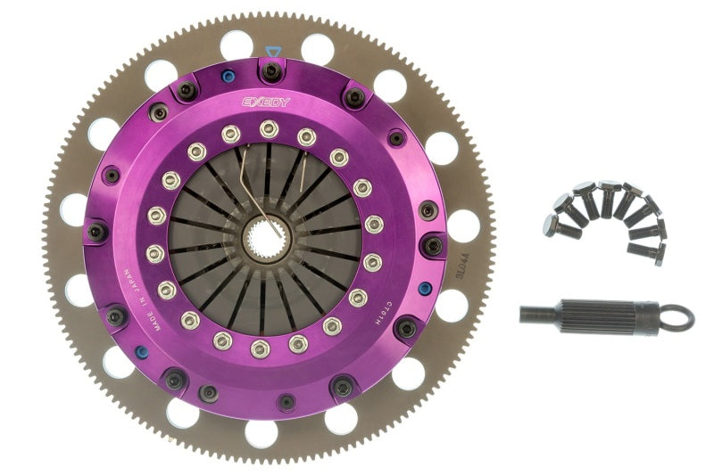 Exedy 96-16 Ford Mustang V8 4.6L/5.0L Hyper Twin Cerametallic Clutch Sprung Disc Push Type Cover - awdtuningtx