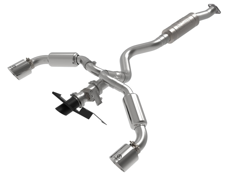 aFe 23-24 Toyota GR Corolla L3 1.6L (t) Gemini XV 3in to 2-1/2in Cat Back Exhaust w/ Polished Tips - awdtuningtx