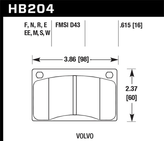 Hawk 90-93 Volvo 240 DTC-30 Front Race Pads - awdtuningtx