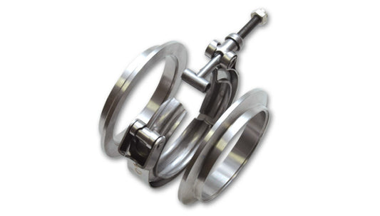 Vibrant T304 SS V-Band Flange Assembly for 3in O.D. Tubing incl 2 V-Band flanges & 1 V-Band Clamp - awdtuningtx