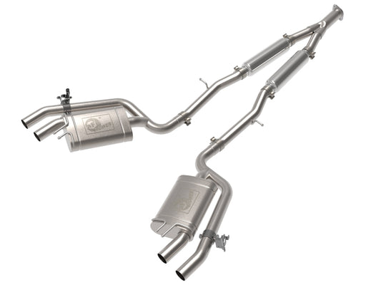 aFe Gemini XV 3in to Dual 2-1/2in 304 SS Cat-Back Exhaust w/ Cut-Out 18-21 Kia Stinger L4-2.0L (t) - awdtuningtx