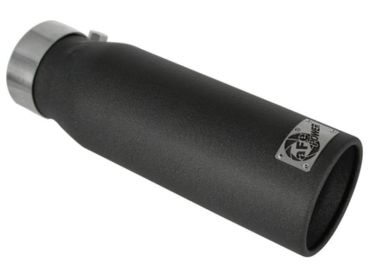 aFe MACHForce XP Exhausts Tips SS-304 EXH Tip 3in x 4Out x 12L Bolt-On (blk) - awdtuningtx