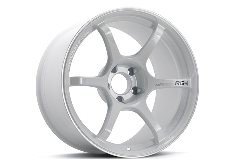 Advan RG-4 18x9 +35 5-114.3 Racing White Metallic & Ring Wheel - awdtuningtx