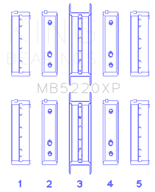 King Subaru WRX/STi EJ20 EJ22 EJ25 Flange #3 Position (Size STD) Performance Main Bearing Set - awdtuningtx