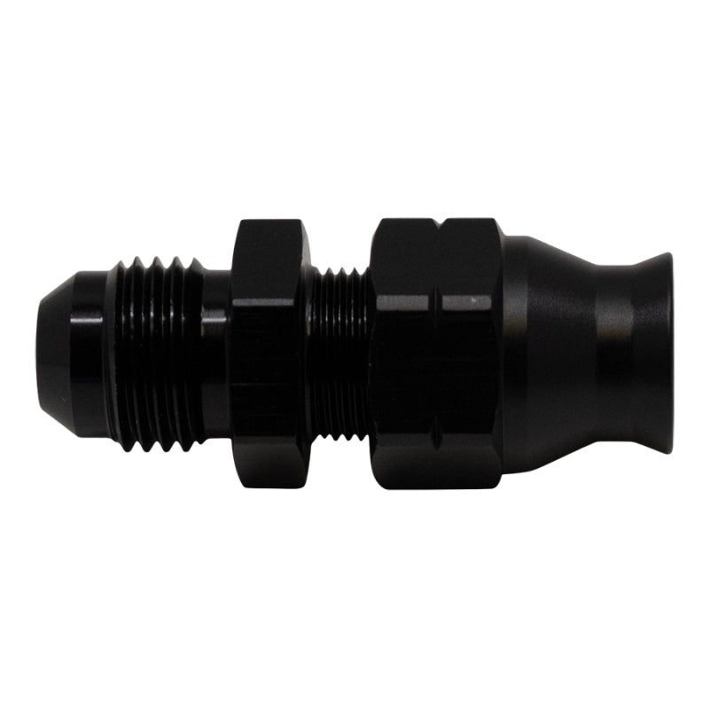 DeatschWerks 6AN Male Flare to 5/16in Hardline Compression Adapter - Anodized Matte Black - awdtuningtx