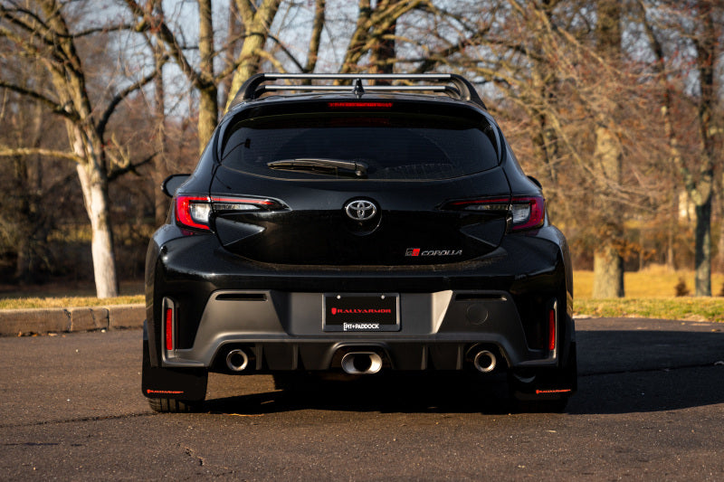 Rally Armor 23-24 Toyota GR Corolla Black Mud Flap w/ Light Blue Logo - awdtuningtx