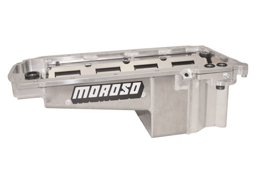 Moroso GM LT/16-Up COPO Camaro (w/Rear Sump) Drag Race Baffled Wet Sump 7qt 7.5in Aluminum Oil Pan - awdtuningtx
