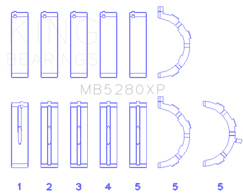 King Ford Prod. V8 4.6L/5.4L (Size 0.25) Performance Main Bearing Set - awdtuningtx