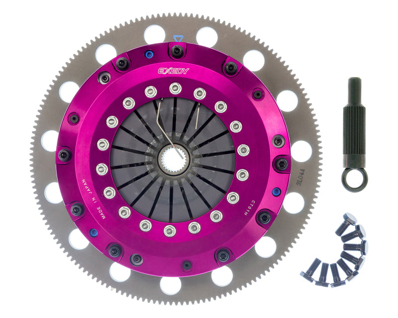 Exedy 96-16 Ford Mustang V8 4.6L/5.0L Hyper Twin Cerametallic Clutch Sprung Disc Push Type Cover - awdtuningtx