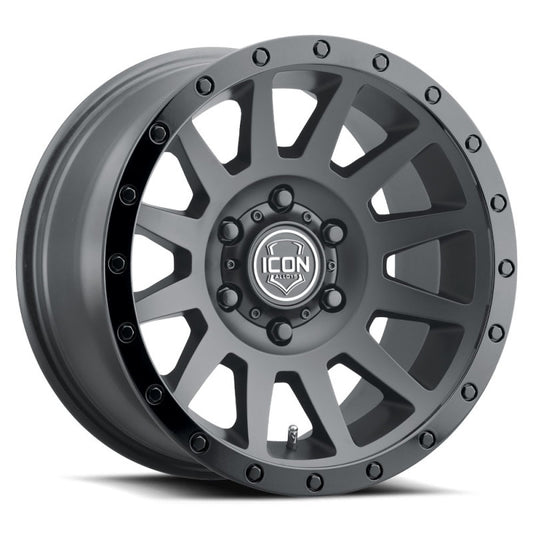 ICON Compression 18x9 5x150 25mm Offset 6in BS 110.1mm Bore Double Black Wheel - awdtuningtx