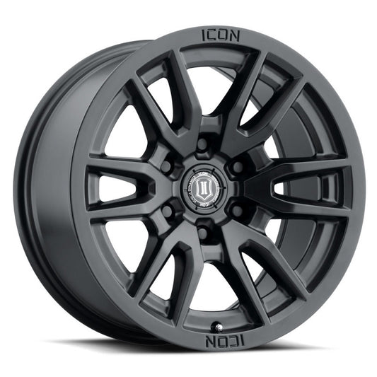 ICON Vector 6 17x8.5 6x5.5 25mm Offset 5.75in BS 95.1mm Bore Satin Black Wheel - awdtuningtx