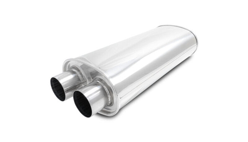 Vibrant Streetpower Oval Muffler 2.50in Dual Inlet/Outlet 18in Body Length - awdtuningtx