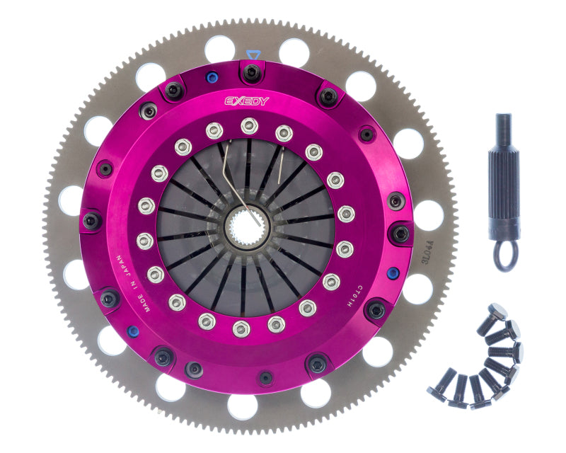 Exedy 96-16 Ford Mustang V8 4.6L/5.0L Hyper Twin Cerametallic Clutch Sprung Disc Push Type Cover - awdtuningtx