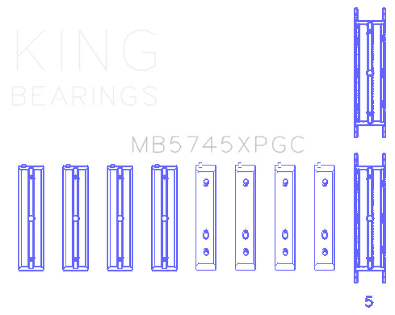 King Subaru FA20/Toyota 4U-GSE (Size .026) pMaxKote Performance Main Bearing Set - awdtuningtx