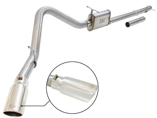 aFe MACHForce XP Exhaust 3in-3.5in SS Single Side Ext CB w/ Polish Tip 99-04 Ford F-250 V8 5.4L/6.8L - awdtuningtx