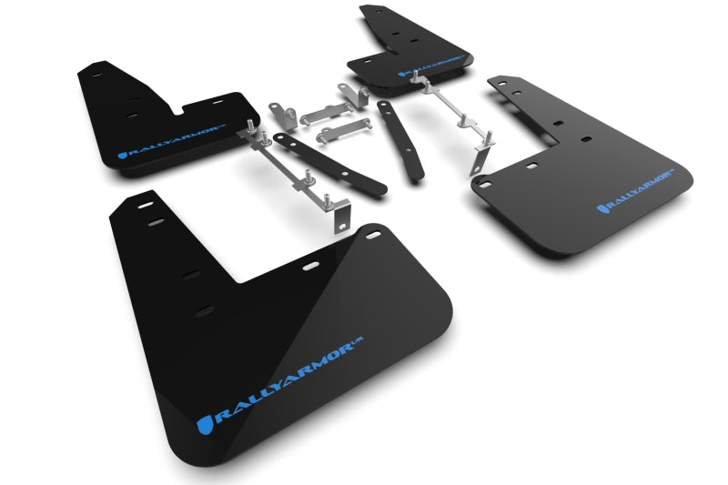 Rally Armor 23-24 Toyota GR Corolla Black Mud Flap w/ Light Blue Logo - awdtuningtx