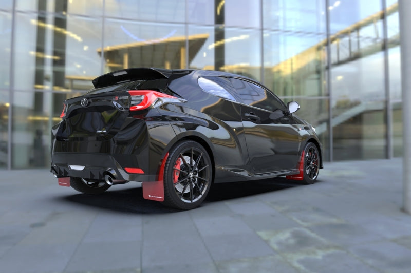 Rally Armor 20-22 Toyota GR Yaris Hatchback Red Mud Flap w/ White Logo - awdtuningtx