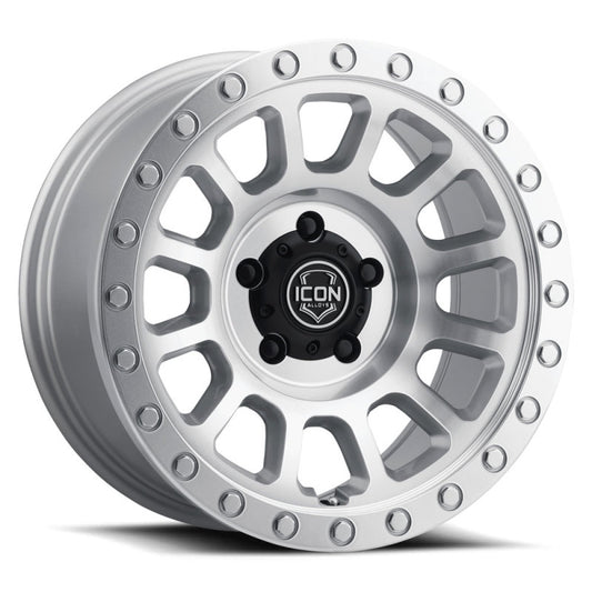 ICON Hulse 17 X 8.5 6 X 5.5 0mm Offset 4.75in BS Silver Machined - awdtuningtx