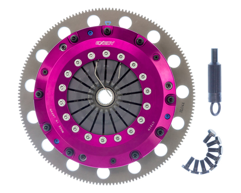 Exedy 96-16 Ford Mustang V8 4.6L/5.0L Hyper Twin Cerametallic Clutch Sprung Disc Push Type Cover - awdtuningtx