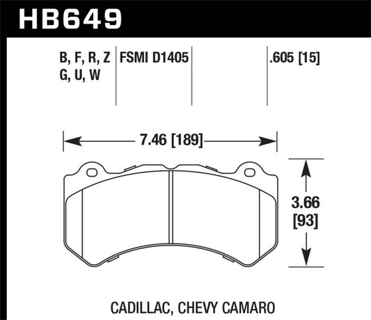 Hawk 14-18 Chevrolet Corvette Front ER-1 Brake Pad Set (J56 brake package) - awdtuningtx
