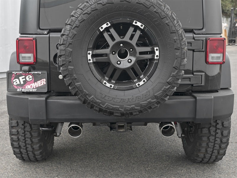 aFe Rebel Series 2.5in 409 SS Axle-Back Exhaust w/Polished Tips 07+ Jeep Wrangler (JK) V6 3.6L/3.8L - awdtuningtx