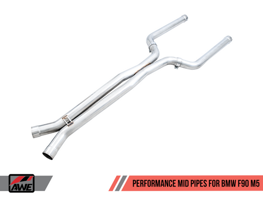 AWE Tuning 18-19 BMW F90 M5 Non-Resonated Performance Mid Pipes - awdtuningtx