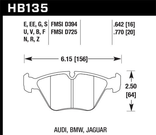 Hawk 95-02 BMW M3/91-93 M5 Front HPS Brake Pads - awdtuningtx