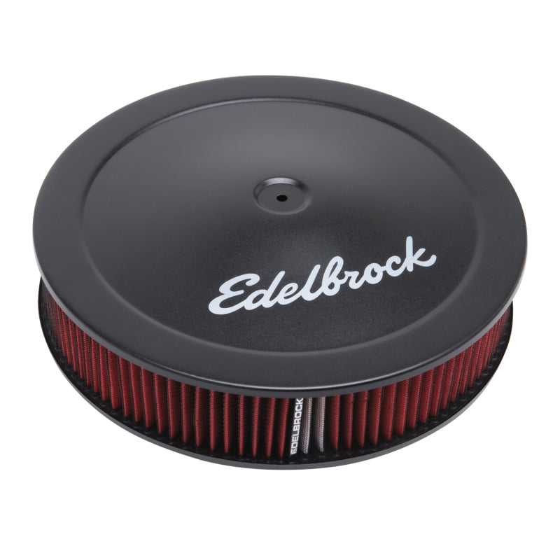 Edelbrock Air Cleaner Pro-Flo Series Round 14 In Diameter Cloth Element 3/8Indropped Base Black - awdtuningtx