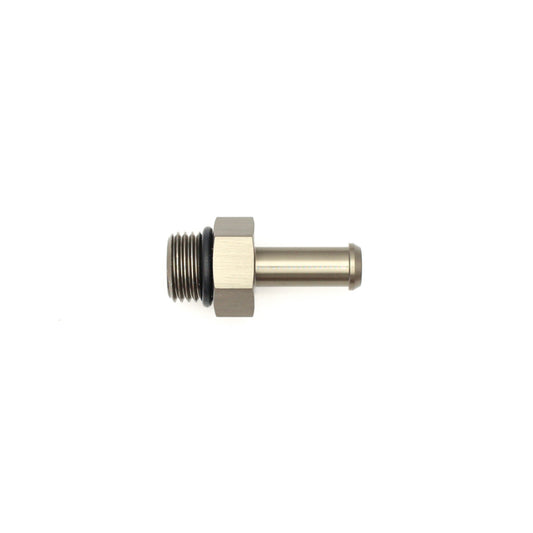 DeatschWerks 6AN ORB Male to 5/16in Male Barb Fitting (Incl O-Ring) - Anodized Matte Black - awdtuningtx