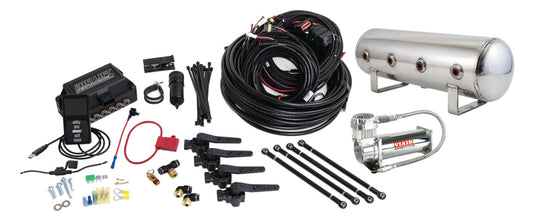 Air Lift Performance 3H (1/4 Air Line 2.5 Gal  Polished Aluminum Tank VIAIR 444C Comp) - awdtuningtx