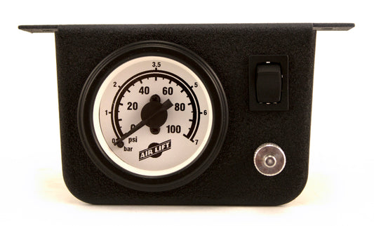 Air Lift Single Needle Gauge W/ 2in Lighted Panel - 100 PSI - awdtuningtx