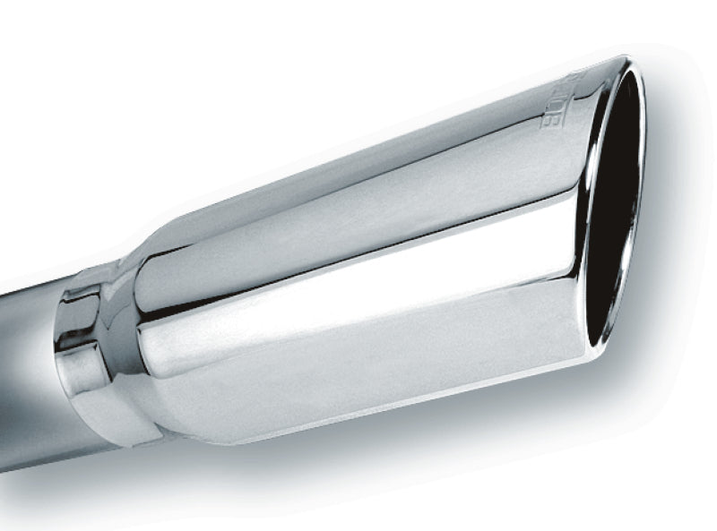 Borla 4in Inlet 5in Round Rolled Angle Cut w/ Clamp x 14in Long Exhaust Tip - awdtuningtx