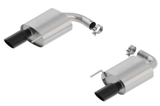 Borla Atak S Rear Section 15-17 Ford Mustang GT 5.0L V8 MT/AT 2.5in pipe 4in tip (Black Chrome) - awdtuningtx