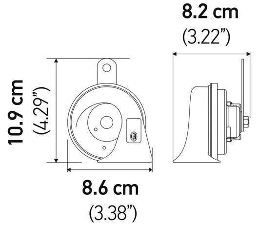 Hella 12V Twin Trumpet Horn Kit with Bracket - Toyota - awdtuningtx