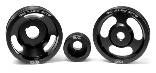GFB 04-10 WRX/STI 3 Piece Under-Drive Pulley Kit w/ Belts (Crank Alternator & Power Steering) - awdtuningtx