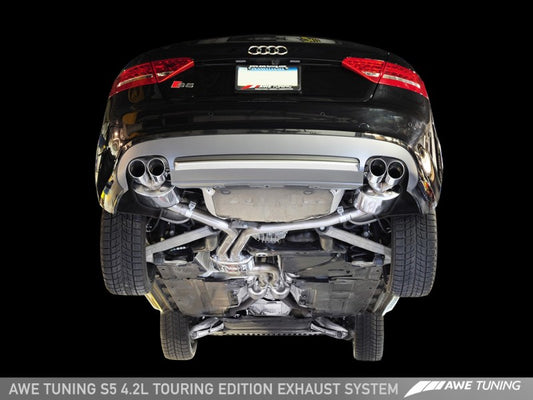 AWE Tuning Audi B8 S5 4.2L Touring Edition Exhaust System - Polished Silver Tips - awdtuningtx