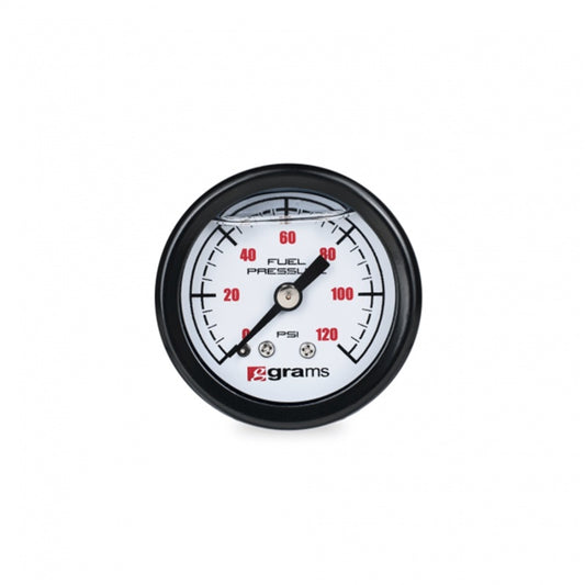 Grams Performance Universal 0-120 PSI Fuel Pressure Guage - White Face - awdtuningtx