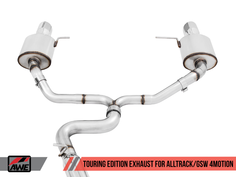 AWE Tuning VW MK7 Golf Alltrack/Sportwagen 4Motion Touring Edition Exhaust - Polished Silver Tips - awdtuningtx