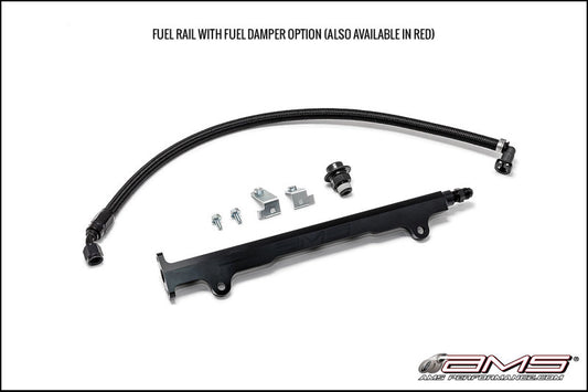 AMS Performance 08-15 Mitsubishi EVO X CNC Machined Aluminum Fuel Rail w/Pulsation Dampener - Black - awdtuningtx