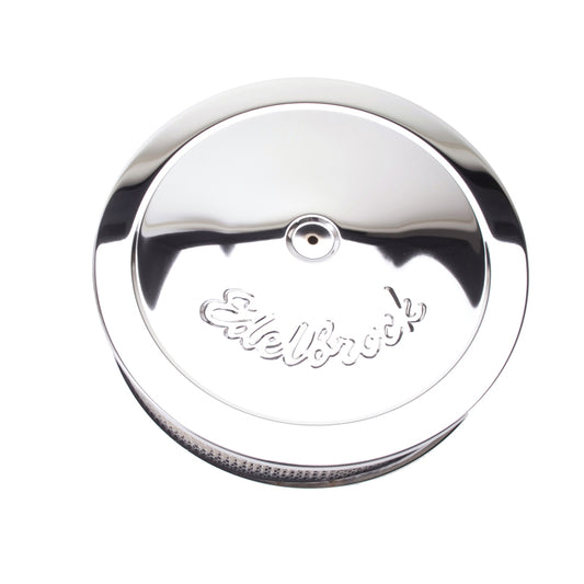 Edelbrock Air Cleaner Pro-Flo Series Round Steel Top Paper Element 14In Dia X 3 75In Dropped Base - awdtuningtx