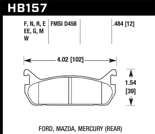 Hawk 89-93 Miata HPS Street Rear Brake Pads (D458) - awdtuningtx