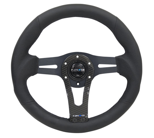 NRG Reinforced Steering Wheel (320mm) w/Carbon Center Spoke - awdtuningtx