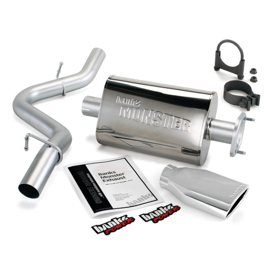 Banks Power 91-95 Jeep 4.0L Wrangler Monster Exhaust System - SS Single Exhaust w/ Chrome Tip - awdtuningtx