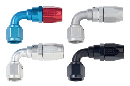 Fragola -6AN x 90 Degree Power Flow Hose End - Black - awdtuningtx