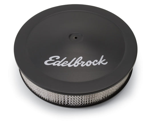 Edelbrock Air Cleaner Pro-Flo Series Round Steel Top Paper Element 14In Dia X 3 75In Dropped Base - awdtuningtx