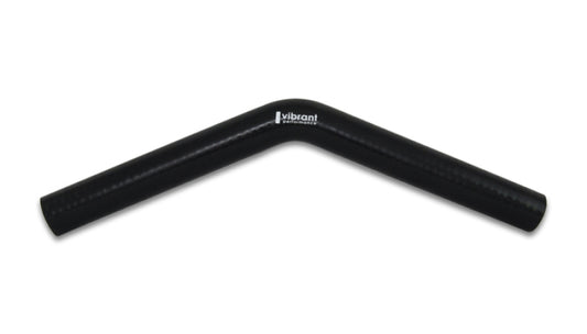Vibrant 4 Ply Reinforced Silicone Elbow Connector - 1.25in ID x 8in Leg 45 Deg Elbow (BLACK) - awdtuningtx
