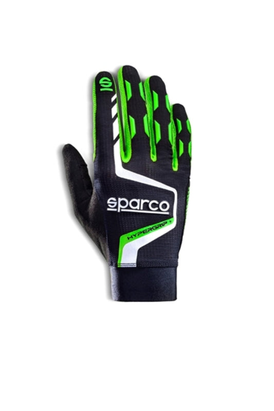 Sparco Gloves Hypergrip+ 10 Black/Green - awdtuningtx